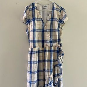 Women’s Old Navy Plaid Dress Tall faux wrap